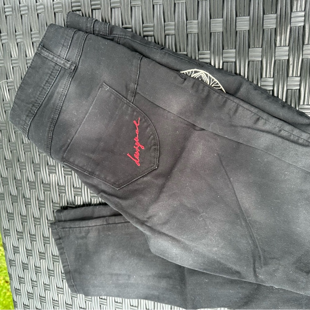 Desigual new no tags black jeans with design, size 8